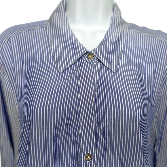 Jones New York Signature Striped Button-Up Shirt/US2X - Picture 2 of 7